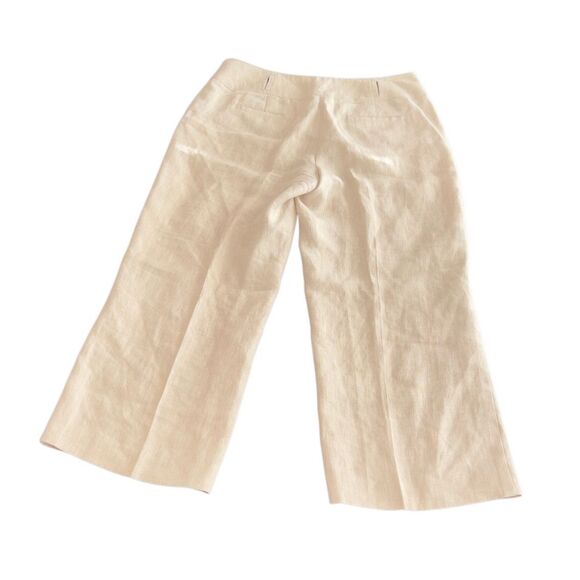 TALBOTS WIDE CROP IRISH LINEN PANTS - Picture 4 of 7